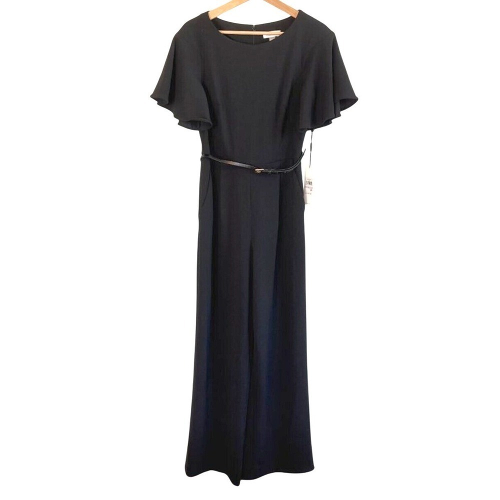 NEW Calvin Klein Black Wide Leg Jumpsuit Size 6 Cocktail Chic Consign